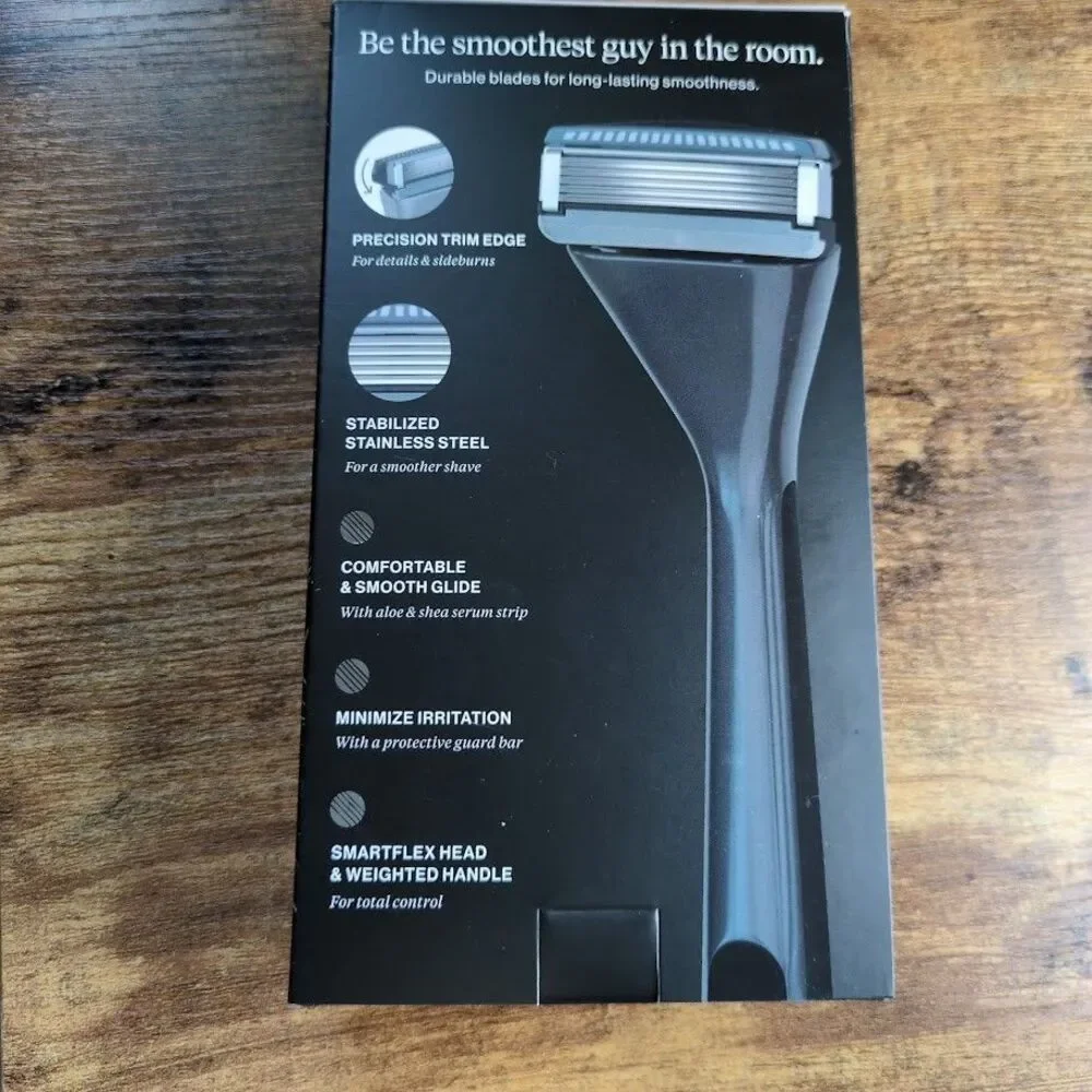 House of Atlas The Premium Razor Kit, 1 Handle + 1 Hook + 2 Refills, Gunmetal